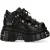 New Rock M-106N-C86 Zwarte Vlammen Leren Gothic Enkel Plateau Laarzen