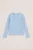 WE Fashion – Meisjes ajour T-shirt met embroidery – Pastelblauw – Katoen –