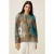 Oltre Patterned Viscose Blouse Light Blue