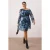 Trendyol Curve Dames Blauw Bloemen Kort / Mini Lang Casual Skater Grote maten Jurk