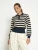 minus Top  taupe / donkerblauw