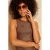 Lofty Manner midi jurk met glitters en split – bruin