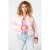 MS Mode gebloemd jacquard bomberjack Plus Size – lichtroze