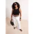 Trendyol Curve Dames Wit Effen Wijde pijp Hoge taille Grote maten Jeans