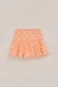 WE Fashion – Meisjes skort met structuur en print – Regular fit – Oranje –