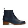 Manfield leren enkellaarzen donkerblauw