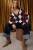 TRENDYOLMİLLA Dames Donkerblauw Geruit Lang Regular fit Vesten