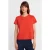 Vrouwen Katoenen Geribbelde Round Neck T-Shirt