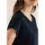 Cecil Dames Shirt met V-hals en kanten detail in Blauw