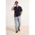 TRENDYOL MAN Heren Donkerblauw Effen Kort Relaxed fit Poloshirts
