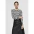 SELECTED FEMME getreepte top zwart/wit