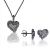 Orphelia ‘Hazel’ Dames 925 Sterling Zilveren Set: Ketting-Hanger + Oorbellen – Zwart SET-7082/2