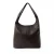 Manfield leren shopper donkerbruin