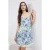 Marineblauwe mini-jurk met bloemenprint voor dames, casual/dagelijks.