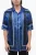 Bandana-motief bowlingshirt in blauw, zwart