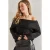 Off Shoulder Geribbelde Gebreide Trui