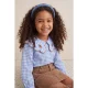TRENDYOLKIDS Meisjes Blauw Met grafische print Lang, Regular fit Overhemden