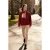 TRENDYOLMİLLA Dames Bordeaux Effen Lang Oversized Sweatshirts