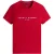 Tommy Hilfiger Dames-T-shirt met logo op de borst en ronde hals (Rood)