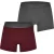 Firetrap Boxershorts met herenlogo (Set van 2) (Grijs/Wijn)