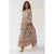 Geprinte V-hals Maxi-jurk met Knopen