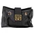 Kleine Gucci Guccissima handtas met hangslot in zwart leer