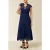 IVY OAK Lace Dress Midi Navy Blue