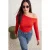 Trendyol Curve Dames Rood Gestreept Lang Getailleerd Grote maten Blouses