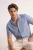 TRENDYOL MAN Heren Donkerblauw Gestreept Kort Regular fit Overhemden