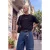 TRENDYOL MAN Jongens Zwart Grafisch Kort Oversized T-shirts