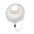 Verstelbare ring Omgeving in Cubic Zirconia – Echtheid Gekweekte Zoetwaterparel Knop 10-11 mm