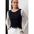 Aangesloten Katoenen Crew Neck Lange Mouw Blouse