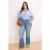Trendyol Curve Dames Blauw Effen Flared Hoge taille Grote maten Jeans