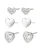 Hey Happiness Oorbellen ‘Heart Trio’  zilver