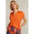 River Woods Orange Linen V-neck T-shirt Short Sleeves Orange