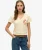 Suika Metallic Relaxed T-shirt met V-hals Crème
