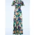 Gracie tropical maxi jurk in kobalt blauw en multi