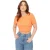 Be You Dames/Dames Effen Geribd Regular Crop T-shirt (Mandarijn)