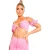 Missy Empire Dames/Dames Linnen Front Tie Crop Top (Roze)