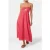 Forever New Strapless Ruched Midi Hot Raspberry