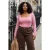 Trendyol Curve Dames Roze Effen Lang Regular fit Grote maten Blouses