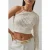 Reiss One Sleeve Knitted Crop Top White