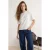 TRENDYOLMİLLA Dames Ecru Geborduurd Kort Regular fit T-shirts