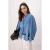 TRENDYOLMİLLA Dames Blauw Effen Lang Oversized Overhemden