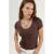 Elastische V-hals Korte Mouw T-Shirt