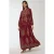 Geprinte Lange Mouwen Viscose Maxi Jurk