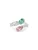 Swarovski Ring  groen / rosa / zilver