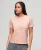 Superdry Vrouwen T-shirt met Reliëfopdruk en Relaxte Pasvorm Roze
