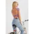 Ronde Hals Korte Mouwen Korte Crop Top met Kruisrug