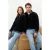 TRENDYOL MAN Heren Donkerblauw Colorblock Lang Oversized Sweatshirts